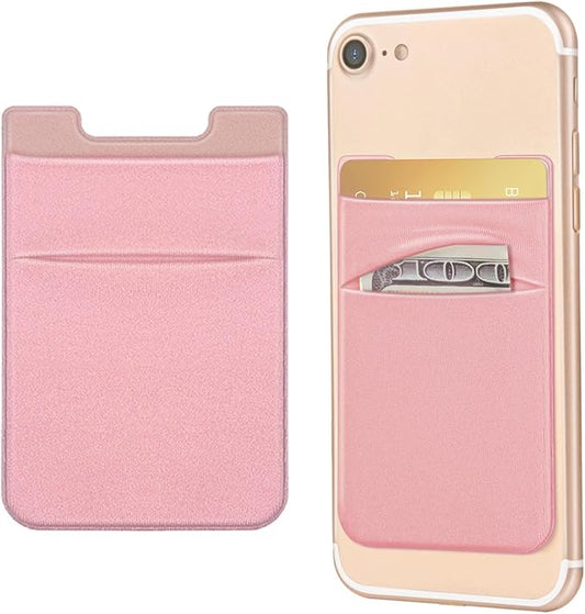 2 Pack Stick On Wallet Sleeve Cell Phone Dual Pocket Card Holder Double Pocket by OBVIS