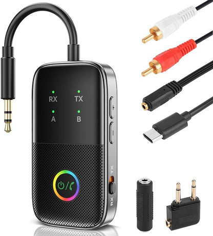 Bluetooth 5.2 Transmitter Receiver aptX Adaptive/Low Latency/HD Bluetooth by MakerHawk