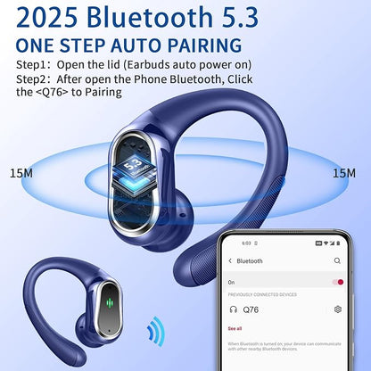 Wireless Earbuds, 2025 Bluetooth 5.4 Headphones Sport, 50H Stereo Wireless - Image 2