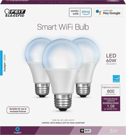 Feit Electric OM60/950CA/AG/3 60 Watt Equivalent WiFi Dimmable, No Hub Required - Image 2