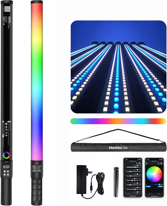 Mettlelite LS800C RGB Light Stick and Mettlelite SPL420C LED Video Light Full - Image 2