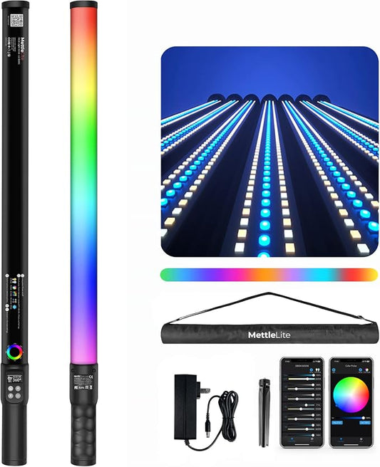 Mettlelite LS800C RGB Light Stick and Mettlelite SPL210C LED Video Light Full - Image 2