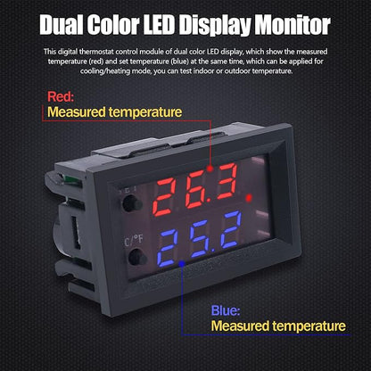 Twidec/DC 12V Temperature Controller Programmable -50 to 110 ℃ Red/Blue LED - Image 2