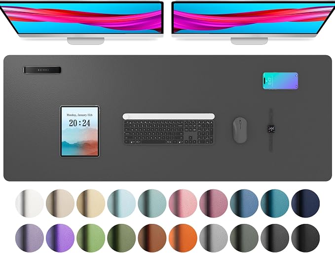 Aothia Leather Desk Pad Protector, Mouse Pad, Office Desk Mat, Non-Slip PU by Aothia