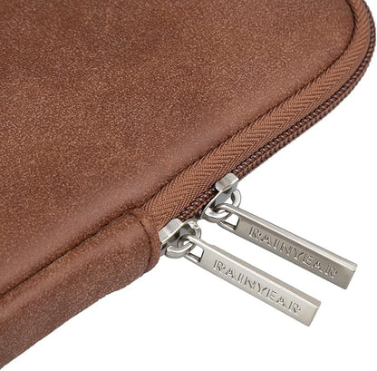 RAINYEAR 13 Inch Laptop Sleeve PU Suede Leather Case Protective Cover Water - Image 5