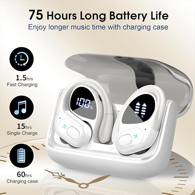 Wireless Earbuds 75hrs Bluetooth 5.4 Headphone Sport, 2025 Bluetooth Earbuds - Image 2