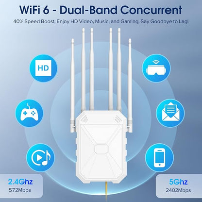 AX3000 WiFi Extender Signal Booster Outdoor WiFi 6 Extender, Wireless Gigabit - Image 3