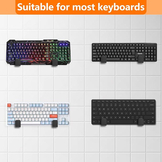 4 PCS Keyboard Wall Mount Storage, Keyboard Wall Holder, Keyboard Wall Rack - Image 5