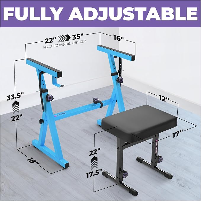 Liquid Stands Portable Heavy Duty Digital Piano Stand & Bench Set - Image 2