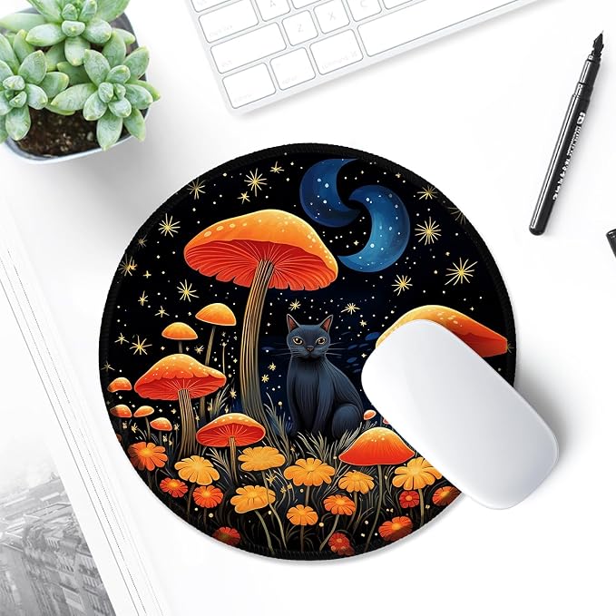 ITNRSIIET Round Mouse Pad with Stitched Edge Premium-Textured Waterproof - Image 6