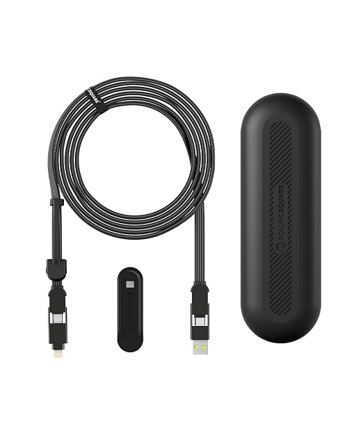 Rolling Square, inCharge XL, 6-in-1 Multi Charging Cable, 100W Ultra-Fast by RollingSquare