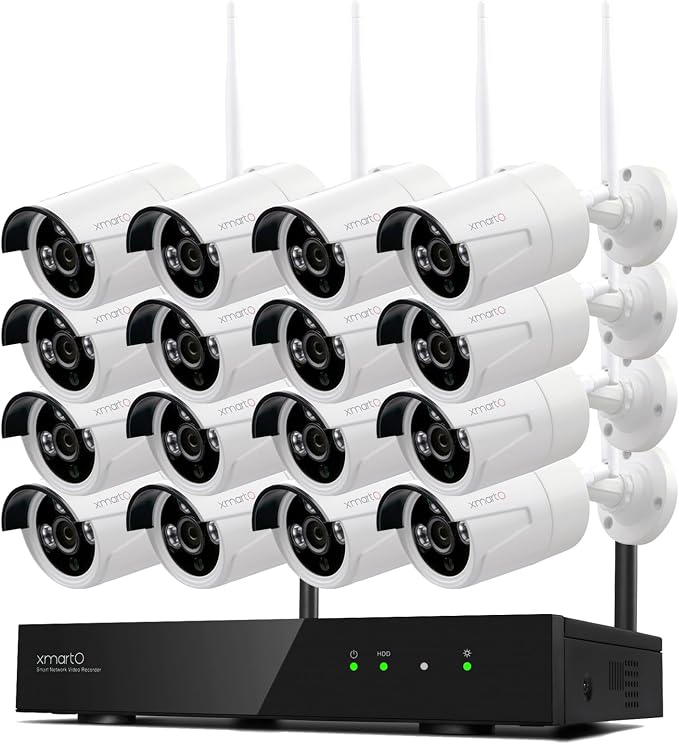 XMARTO Wireless Security Camera System 16CH Wi-Fi 6 16PC 3MP Wireless Security by xmartO