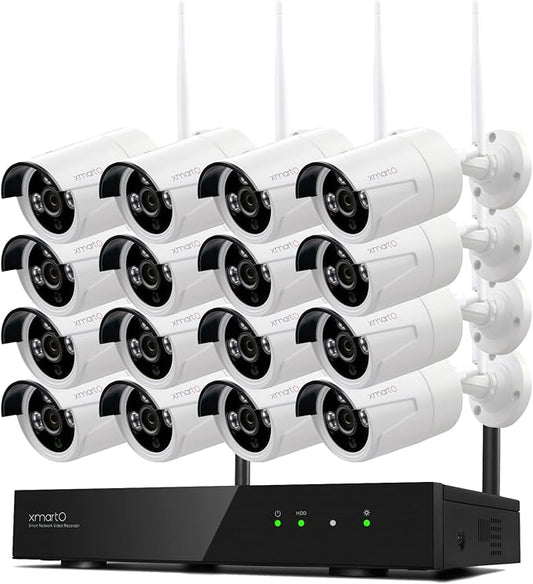 XMARTO Wireless Security Camera System 16CH Wi-Fi 6 16PC 3MP Wireless Security by xmartO