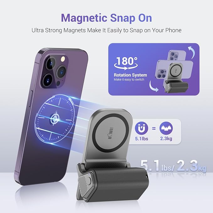 KIWIFOTOS for Magsafe Phone Camera Grip Magnetic Phone Tripod Handle - Image 3