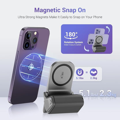 KIWIFOTOS for Magsafe Phone Camera Grip Magnetic Phone Tripod Handle - Image 3