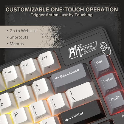 RK ROYAL KLUDGE L75 Gasket Mount Mechanical Keyboard w/Knob/Macro Keys & - Image 7