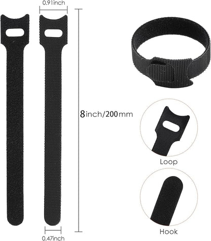 150PCS 8 Inch Cable Ties Reusable Multi-Purpose Wire Ties Cord Organizer - Image 2