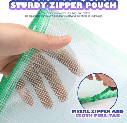 LEOBRO Mesh Zipper Pouches Bags, A4 Mesh Bags - Image 3