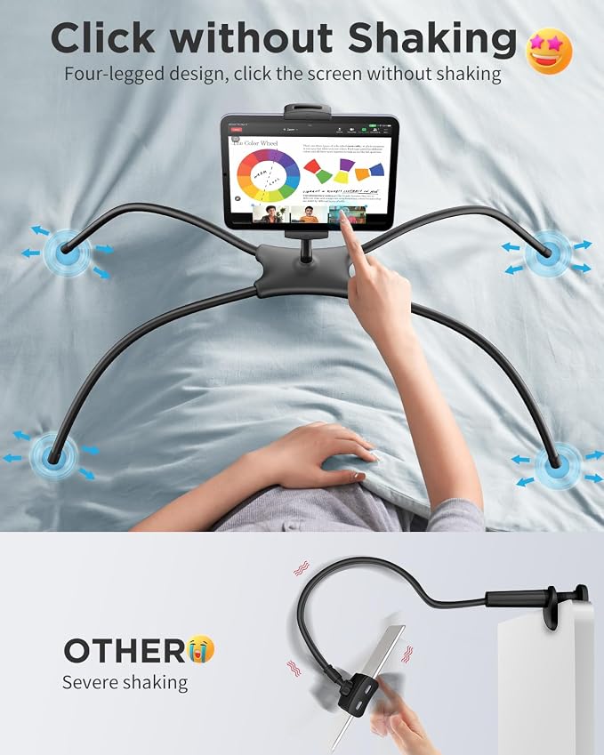 SAIJI iPad Stand, Adjustable Ergonomic Tablet Holder - Image 3