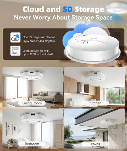 1080P HD Wireless WiFi Camera Smoke Detector - Image 7