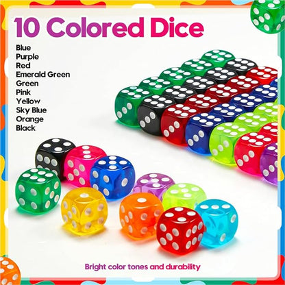 100 Pieces Colored Dice Set, Standard Bulk Colors Dices, Classroom Dice - Image 4
