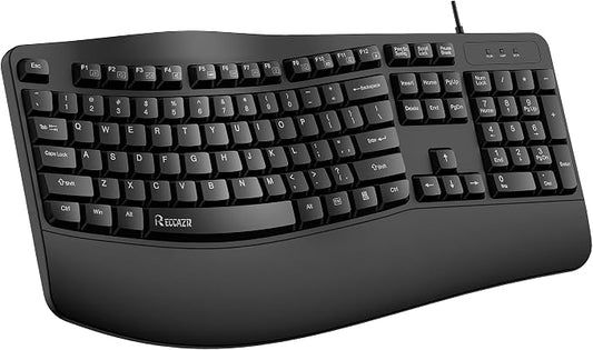 Ergonomic Keyboard, Wired Computer USB Keyboard by RECCAZR
