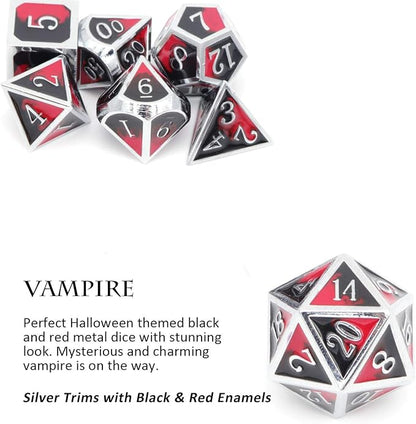 Haxtec DND Metal Dice Set D&D Red and Black Metal DND Dice Compatible - Image 4