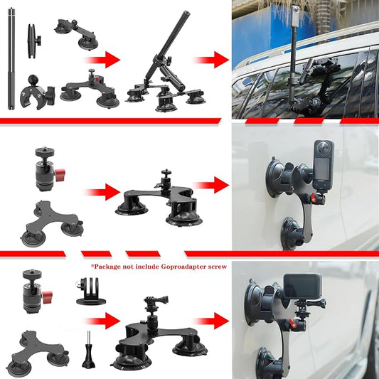 Taisioner Suction Car Mount for Camera Insta360 X5/X4/X3/X2/GO 3/ONE/RS - Image 2