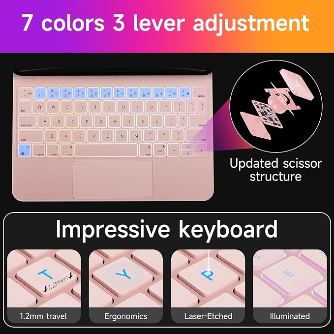 HOU Keyboard Case for iPad Air 11 inch 2025/2024&iPad Pro 11 Inch Gen 2022 - Image 6