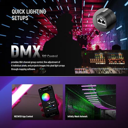 NEEWER TL60 RGB Tube Light, 20W Full Color RGBWW LED Video Lighting Wand Stick - Image 4
