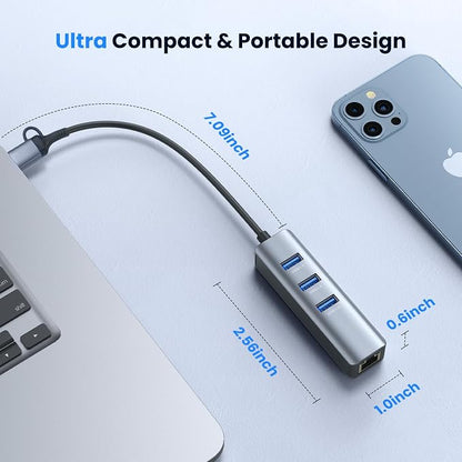 USB to Ethernet Adapter, ABLEWE USB 3.0/USB C to RJ45 Gigabit LAN Network - Image 7