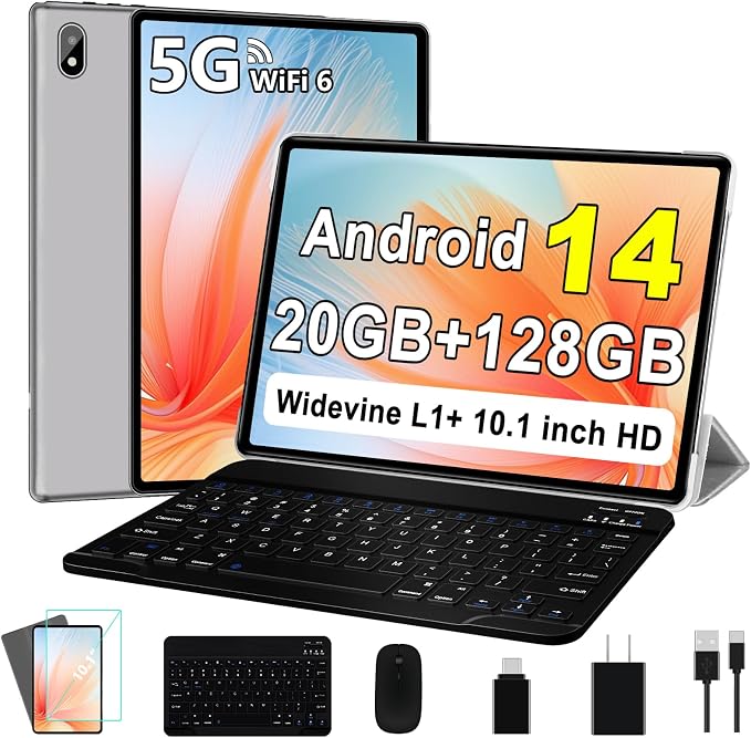 Android 14 Tablet 10 Inch Tablets, 20GB+128GB/1TB Expandable, Tablets by UJJ