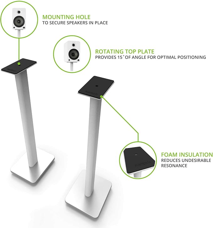 Kanto SP26PLW 26 Inch Bookshelf Speaker Stand - Image 2