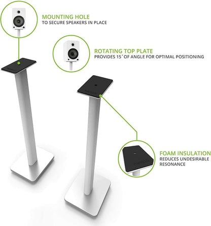 Kanto SP26PLW 26 Inch Bookshelf Speaker Stand - Image 2