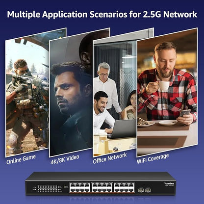 26 Port 2.5G Umanaged Ethernet Switch, 24 x 2.5Gb Base-T Ports, 2 x 10G SFP+ - Image 7