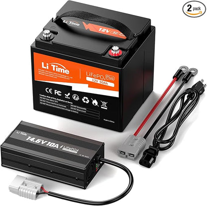 LiTime 12V 50Ah LiFePO4 Lithium Battery 12.8 Volt Deep Cycle Battery, 4000+ by LiTime