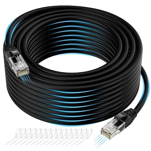 Cat 6 Ethernet Cable 75 FT, Long High Speed Cat6 Internet Cable, Standard RJ45 by Kxable