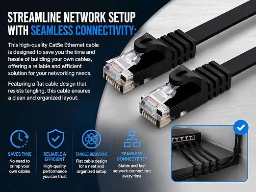 BRENDAZ Cat5e Ethernet Patch Cable, Pure Bare Copper Wire - Image 3