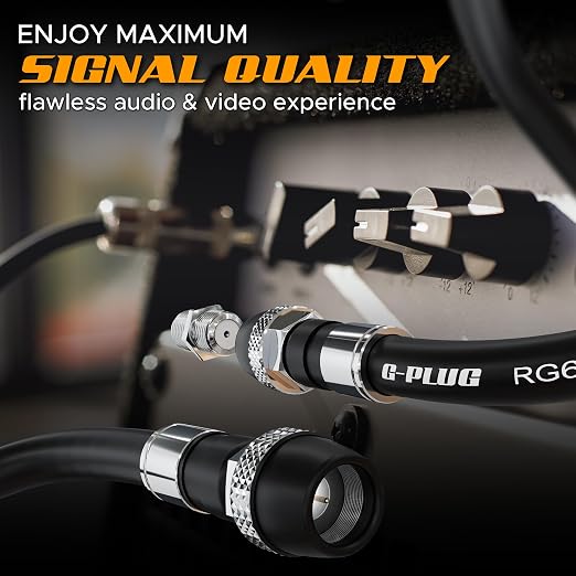 G-PLUG RG6 Coaxial Cable 40FT – Triple Shielded, Waterproof, 75 Ohm - Image 7