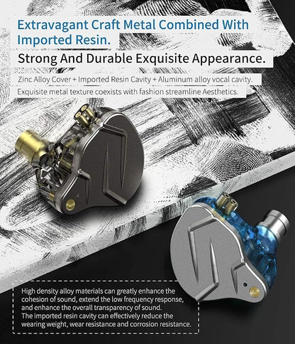 KZ ZSN Pro Dual Drivers 1BA 1DD in Ear Earphones HiFi Power Bass Earbuds - Image 8