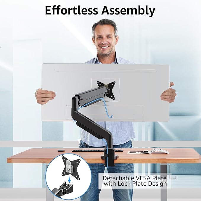 MOUNT PRO Single Monitor Mount for Max 43 Inch Ultrawide Computer Screen - Image 9
