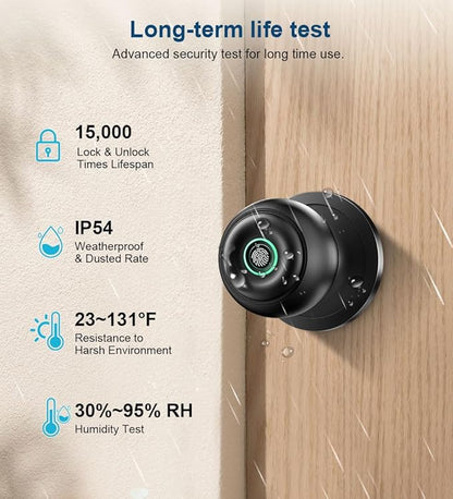 Fingerprint Door Lock, Smart Fingerprint Door Knob - Image 3