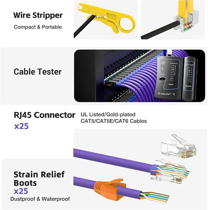 VCELINK RJ45 Crimp Tool Kit for CAT7/6A/6/5E/5, Upgraded Network Tool Set - Image 3