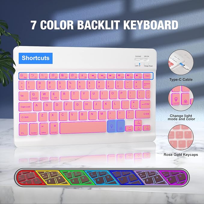 BLUTLOTUS Keyboard Case for iPad 9th/8th/7th Generation 10.2 inch, 360° - Image 6