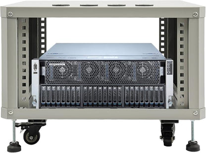 6U Stereo & Studio Rack with Wheels, Open Frame Audio Rack Cabinet, Rolling - Image 3