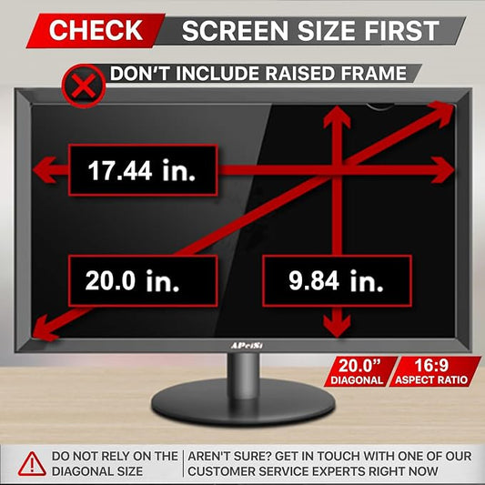 20 Inch Privacy Screen Filter for Widescreen 16:9 Monitor | Privacy Shield | - Image 2