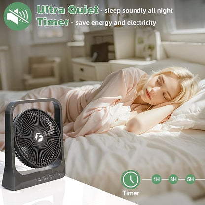 8-inch USB Portable Fan - 20800mAh Rechargeable Battery Operated Fan - Personal - Image 4