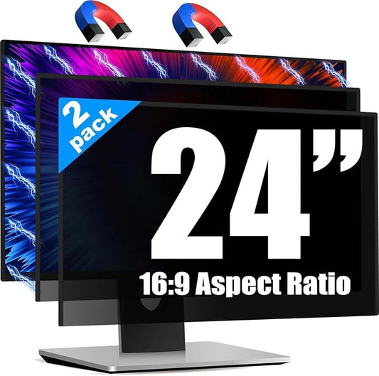 Magnetic 2 Pack Invisible Hidden Design Computer Privacy Screen Filter 24 Inch by JEEETINTX