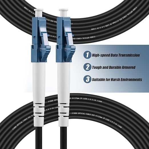Fibergaga-50M OS2 LC to LC Fiber Optic Cable Outdoor Armored Single Mode - Image 2
