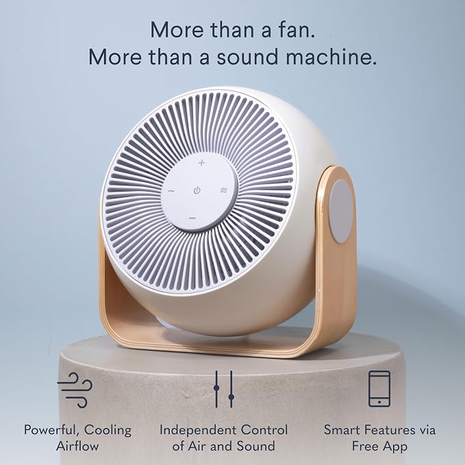 SNOOZ Breez 2-in-1 Smart Bedroom Table Fan & White Noise Machine - Image 2